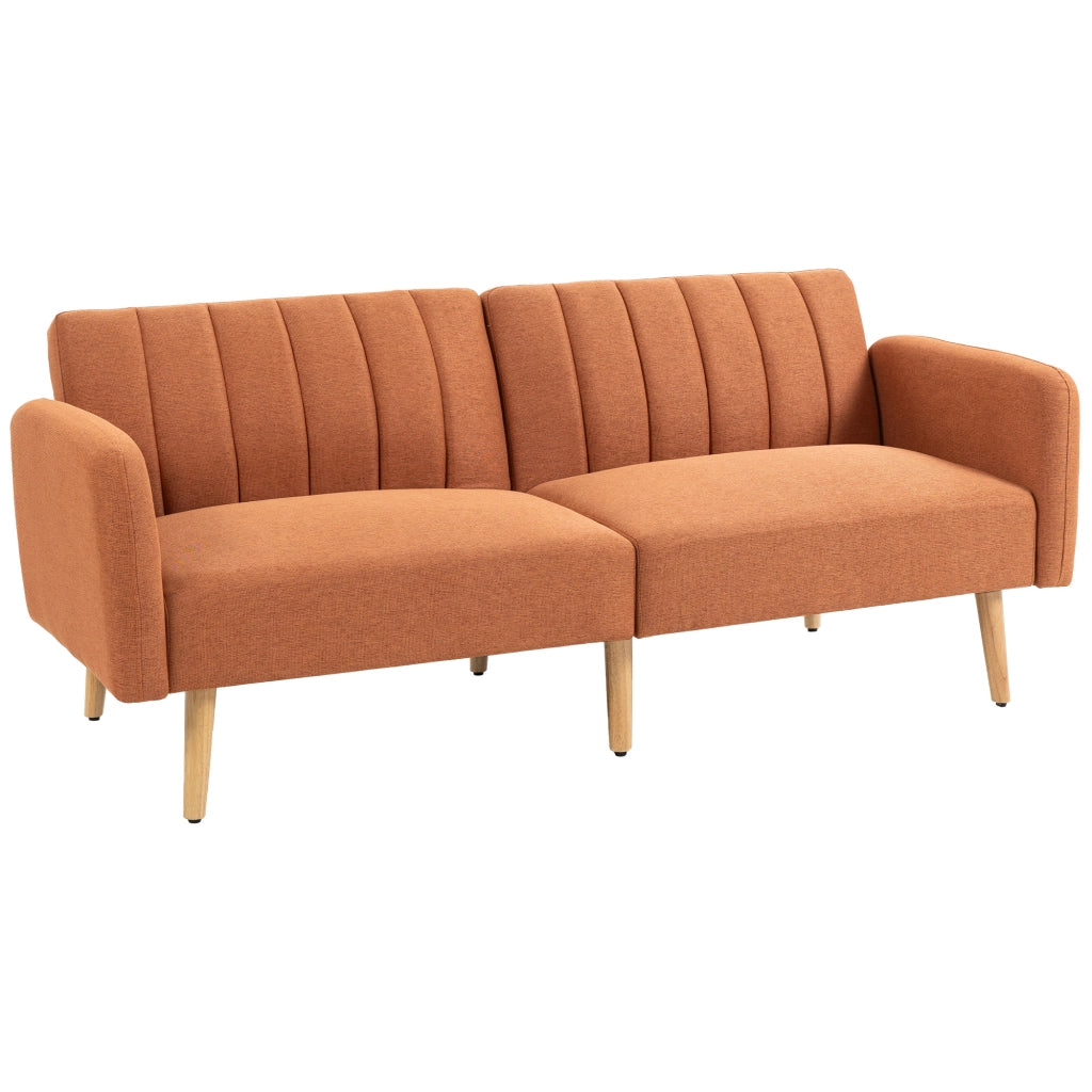 Divano letto 2 posti ¨C zephmum ¨C Tissu marrone, struttura legno