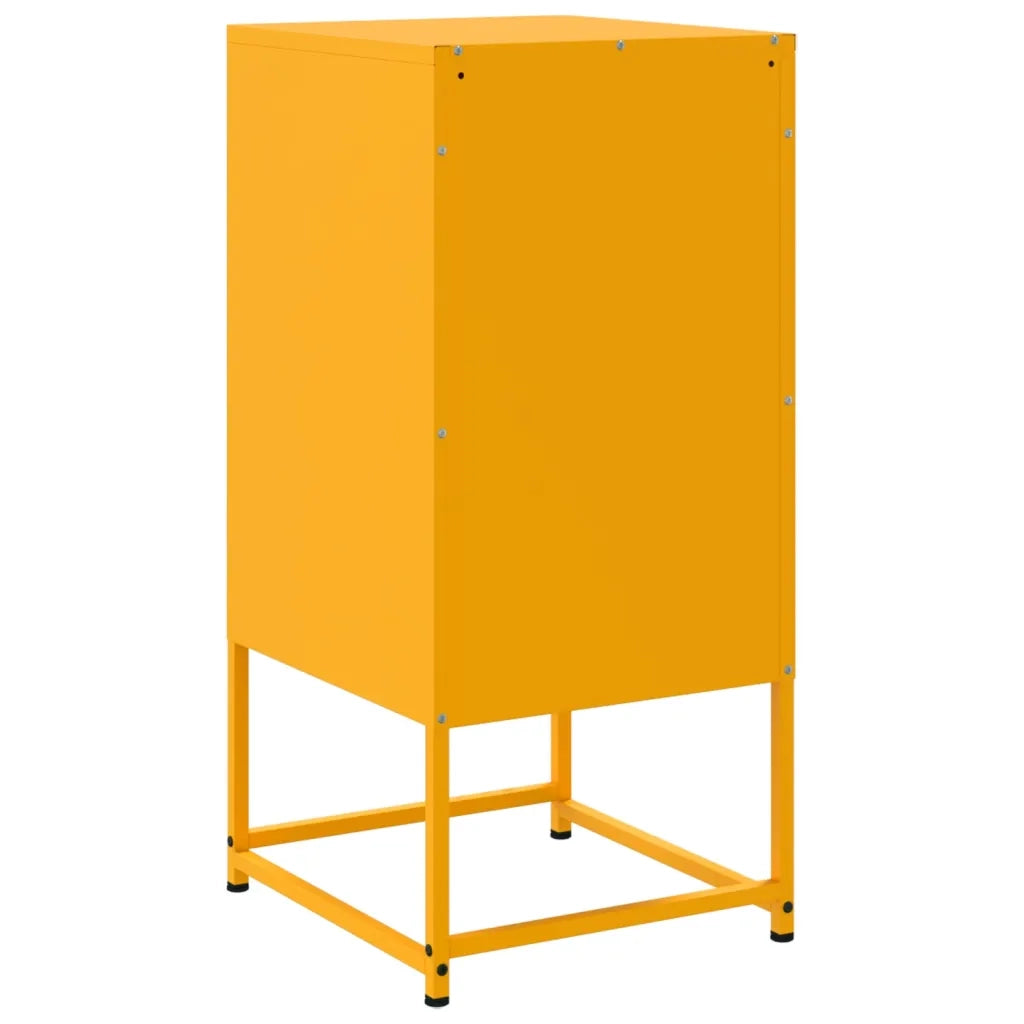 vidaXL Comodino Giallo Senape 36x39x78 cm in Acciaio