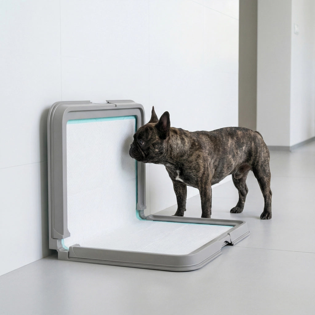 Vassoio Sanitario per Cani Pieghevole con 3 Cuscinetti ¨C zephmum ¨C Grigio 86x62 cm