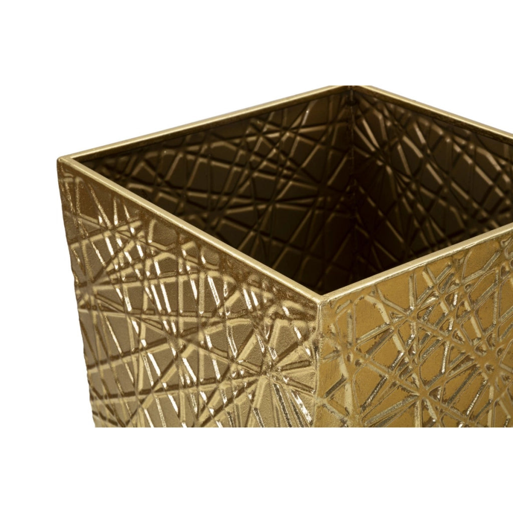 Set di 2 Vasi Decorativi VKH389, Oro, Metallo, 34x34x90 cm