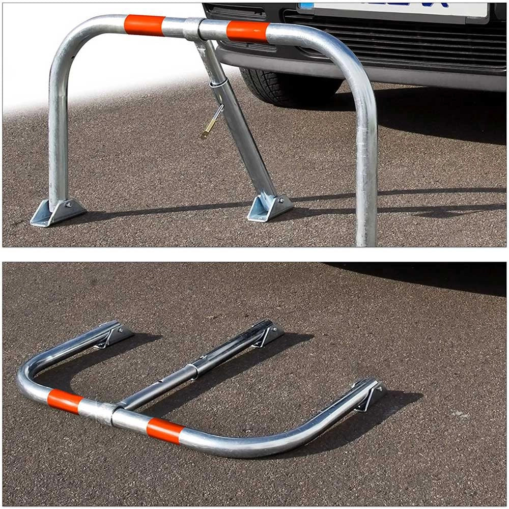 Sbarra Ribaltabile Parcheggio Auto in Acciaio 76x32 H45 cm Completa di Lucchetto