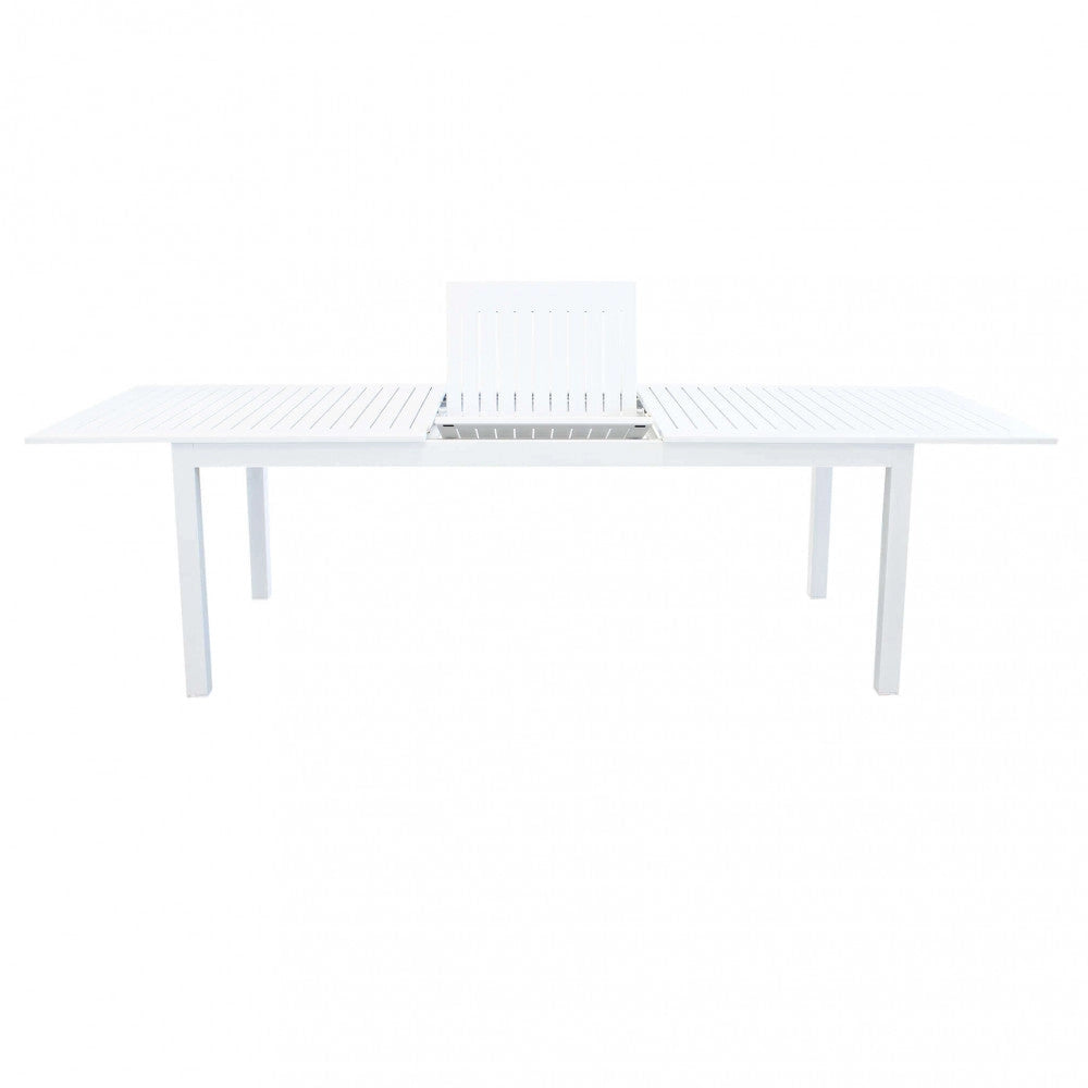 Tavolo Cuba Allungabile 220/280x100x75 h cm in Alluminio Bianco