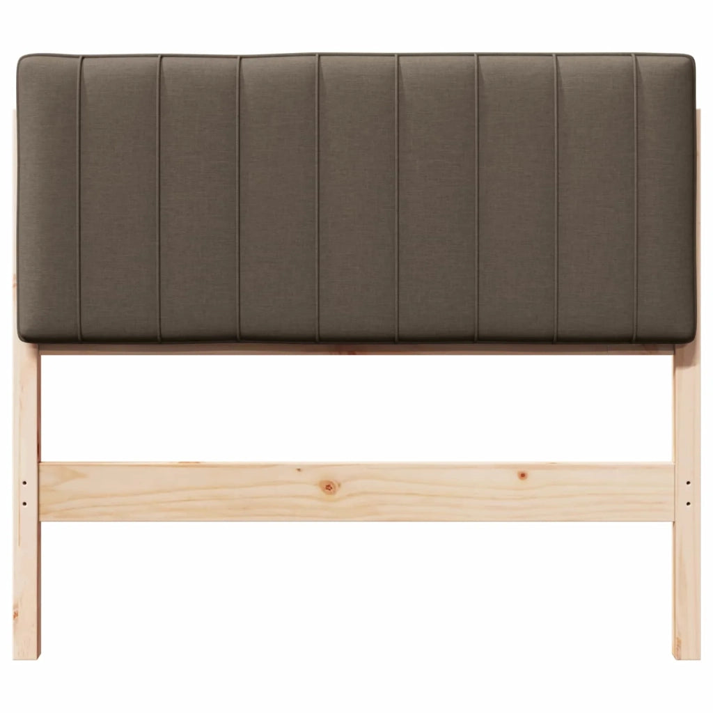 Testiera imbottita Marrone e taupe 100 cm Pino massello 880196