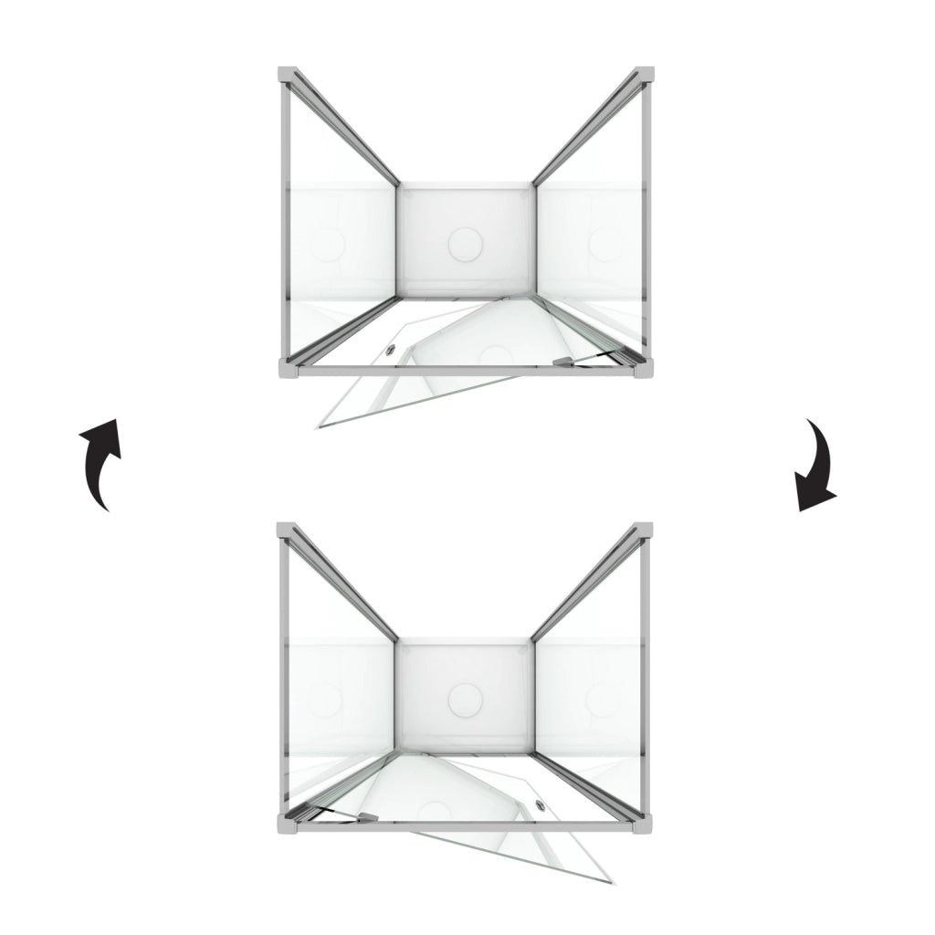 Box Doccia 3 lati 80x90x80 AP. 90 CM H185 trasparente mod. Sintesi TRIO 1 Anta