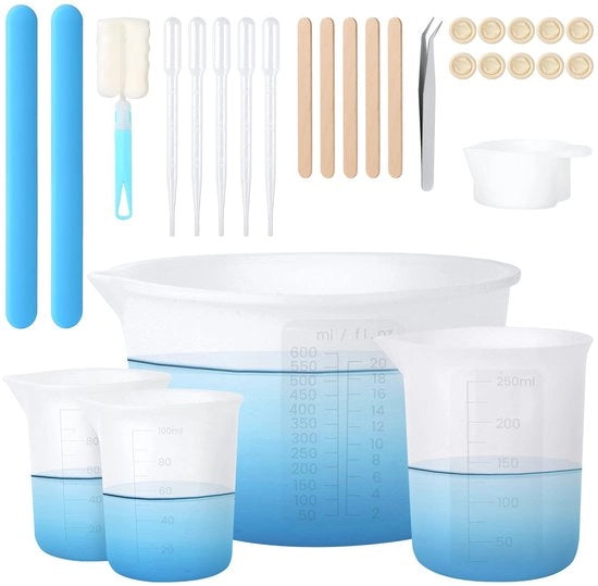 Set di Contenitori in Silicone con Accessori - 600ml, 250ml, 100ml