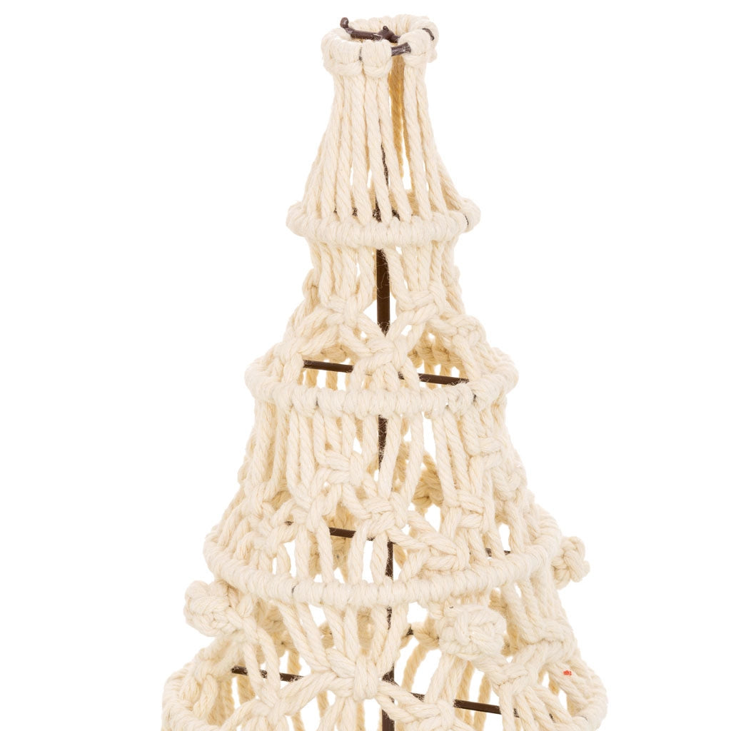 Albero decorativo in cotone intrecciato bianco d15,5x38h