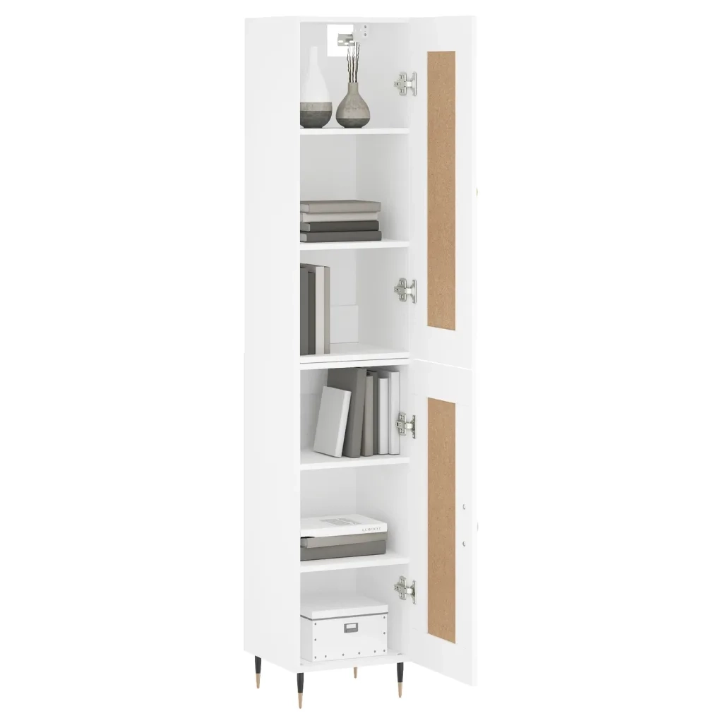 Credenza | Madia | Buffet da pranzo | Armadio da pranzo Bianca 34,5x34x180 cm in Legno Multistrato