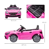 Macchina Elettrica per Bambini 3-6 Anni con Luci LED, Effetti Sonori e Telecomando, 107x62.5x44 cm, Rosa