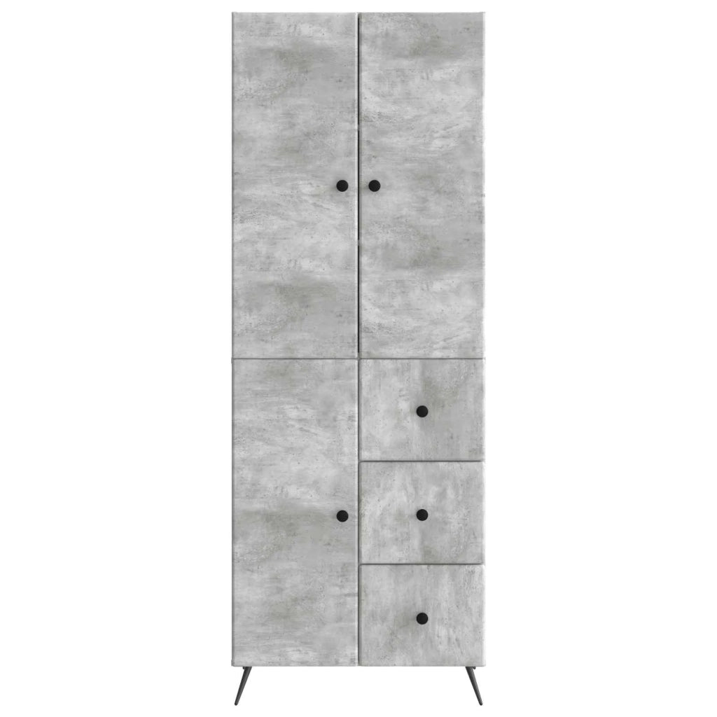Set di armadi 2 pcs Grigio Cemento Legno ingegnerizzato