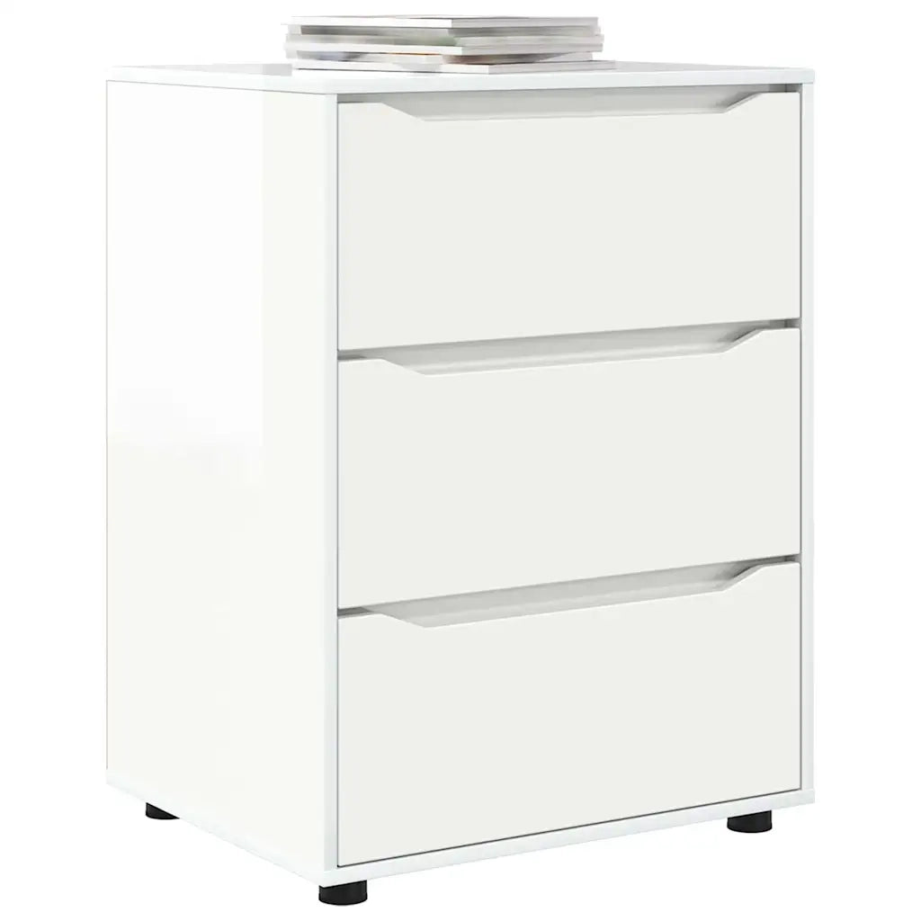 Armadio Bianco Lucido 60 x 48 x 81 cm Legno multistrato