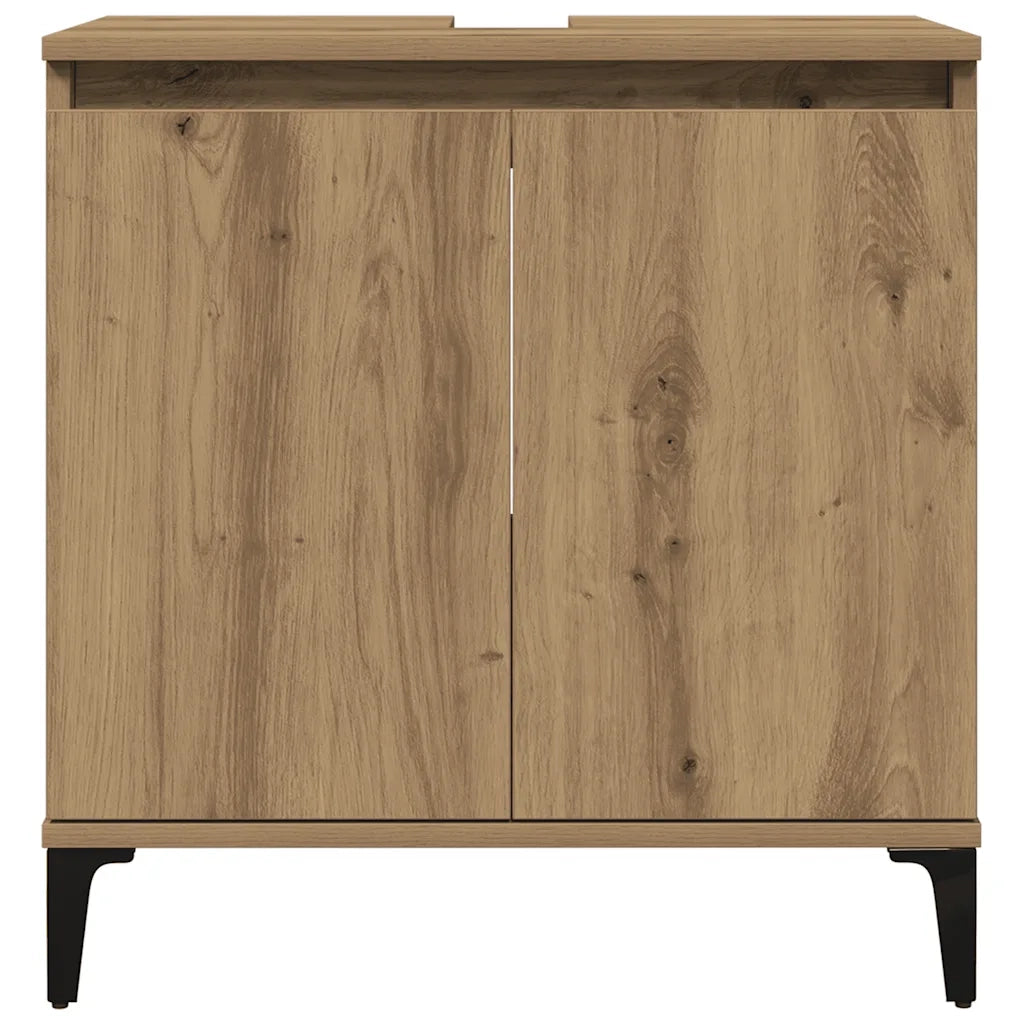 Mobile Lavabo Rovere Artigianale 58x33x60 cm Legno Multistrato