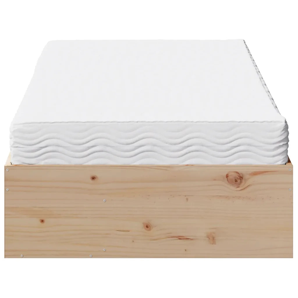 Divano Letto con Materasso 80x200 cm in Legno Massello di Pino 3324598