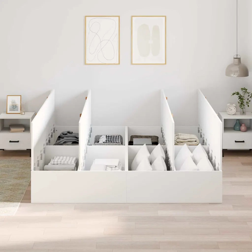 Struttura letto con contenitore Bianco 200 x 200 cm 3335357