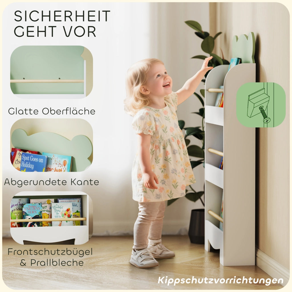 Libreria per Bambini con Orsetti ¨C zephmum ¨C Verde 55x15x110 cm