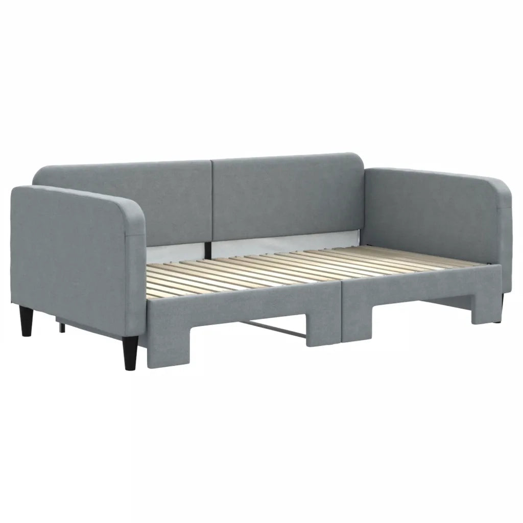 Divano letto | Sof¨¤ letto | Letto singolo Estraibile Grigio Chiaro 100x190 Tessuto