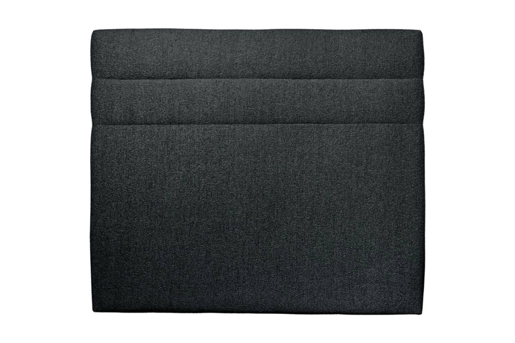 Testiera in tessuto bouclé nero con linee L180 cm