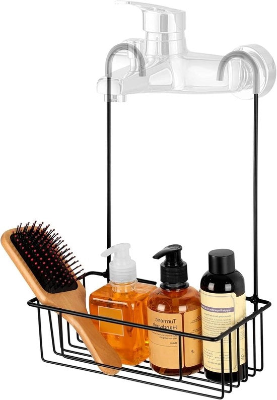 Caddy da doccia appeso con pinze - Cassetto da doccia per shampoo e sapone - Raccordo da doccia senza perforazione - Accessori da bagno