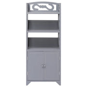 Mobiletto da Bagno Grigio 46x24x116 cm in Legno di Paulownia 284110