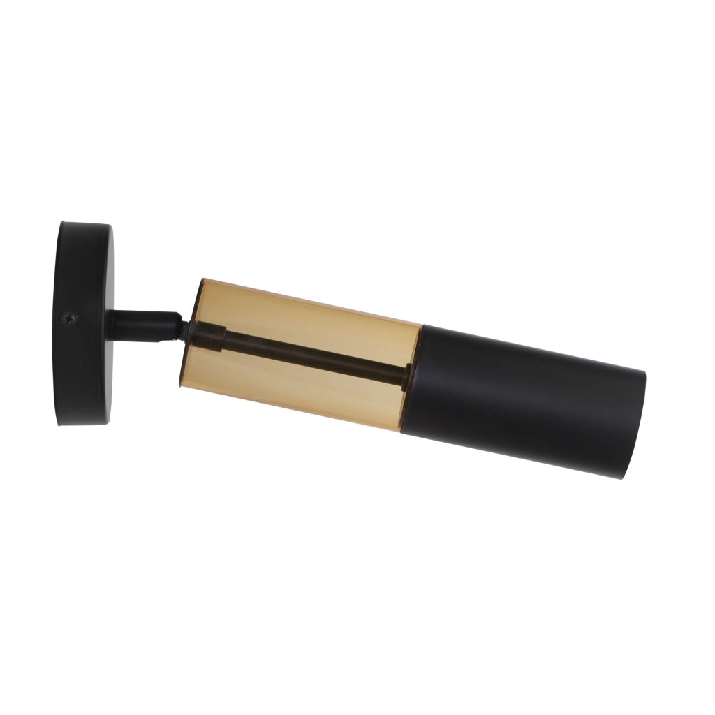 Applique Moderna Merrygold Acciaio Nero Ambra 1 Luce Gu10