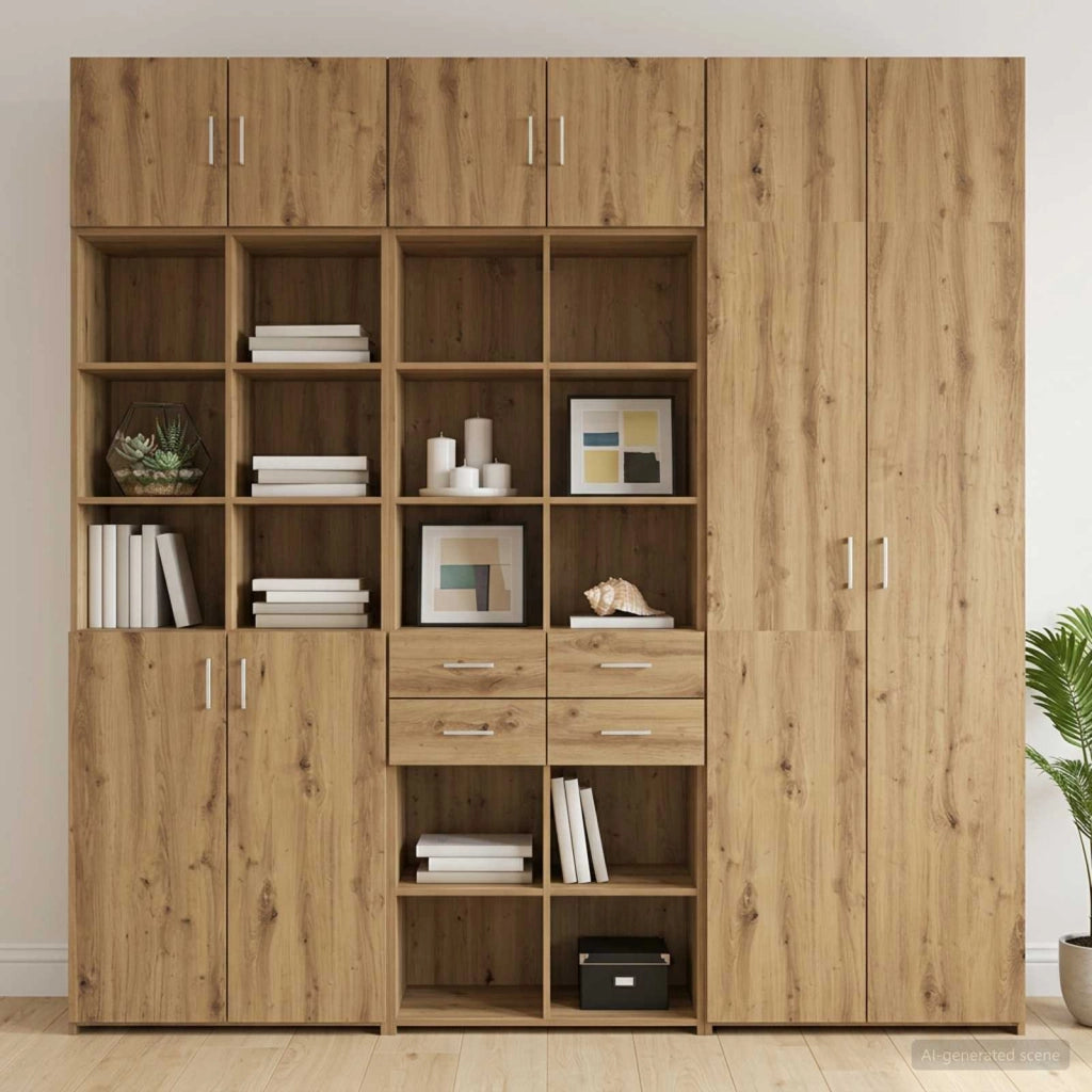 Armadio per la conservazione con ripiani Rovere Artigianale 3446671