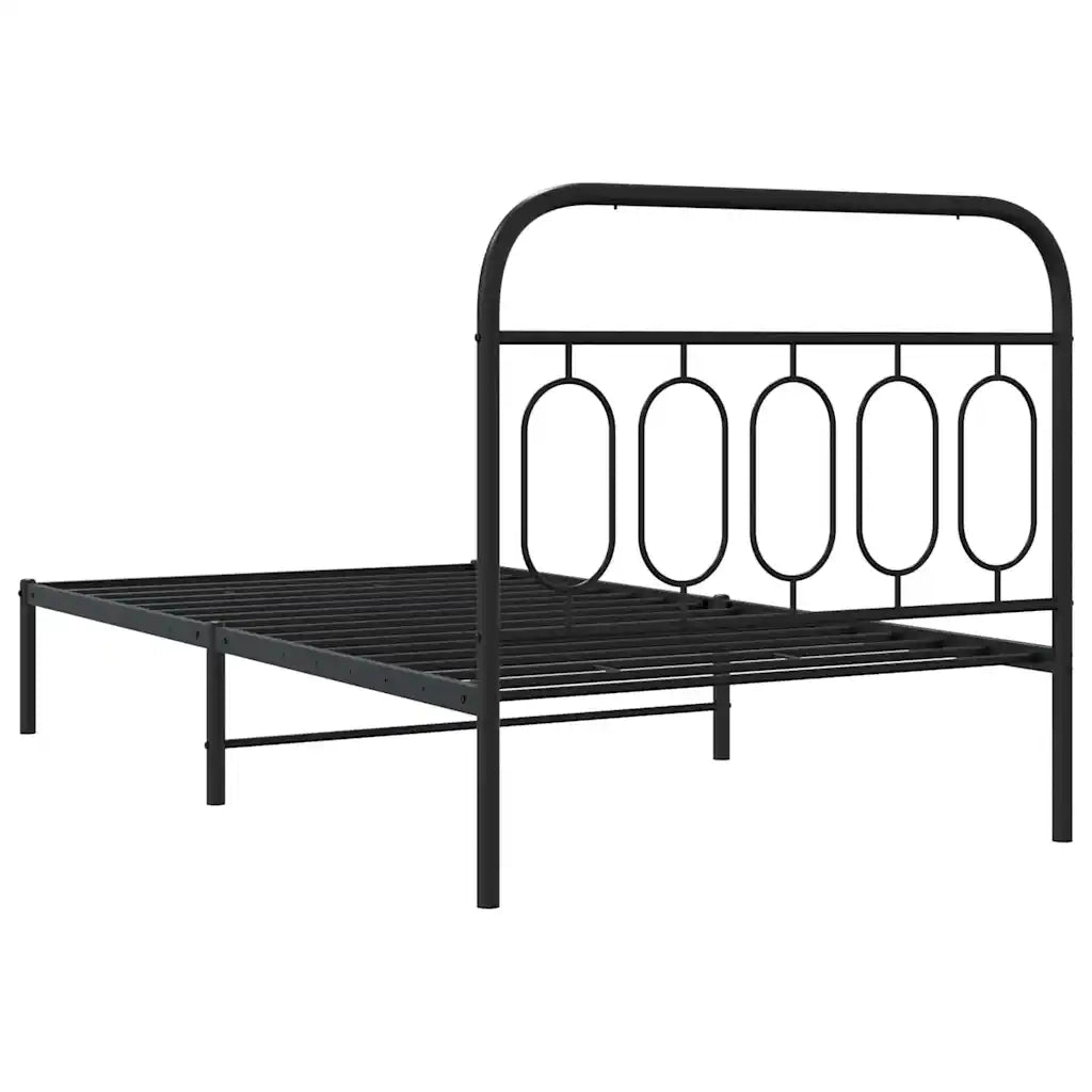 vidaXL Giroletto con Testiera in Metallo Nero 107x203 cm