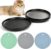 Tre imballaggi di gattai in ceramica senza stress con tappeti antiscivolo - ideali per gatti e gattini