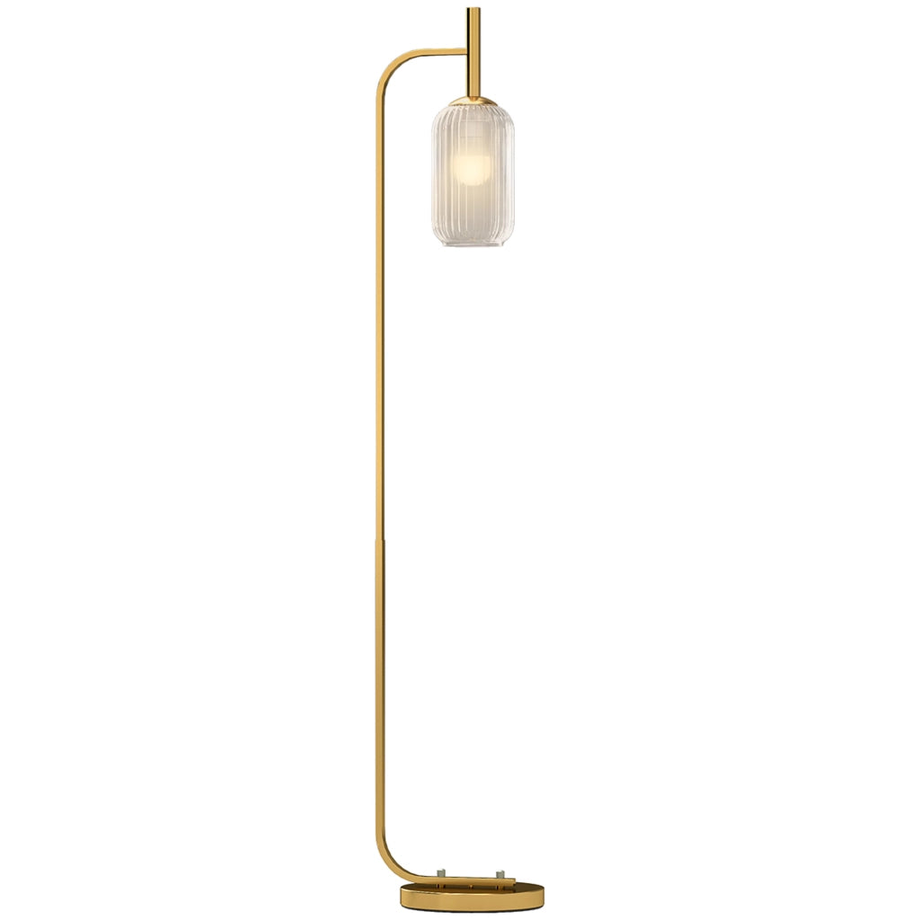 Lampada da terra ¨C zephmum ¨C vetro testurato oro 29x25x152 cm