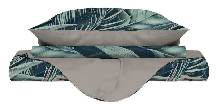Copripiumino Singolo con Federe Stampato in Microfibra Tropical
