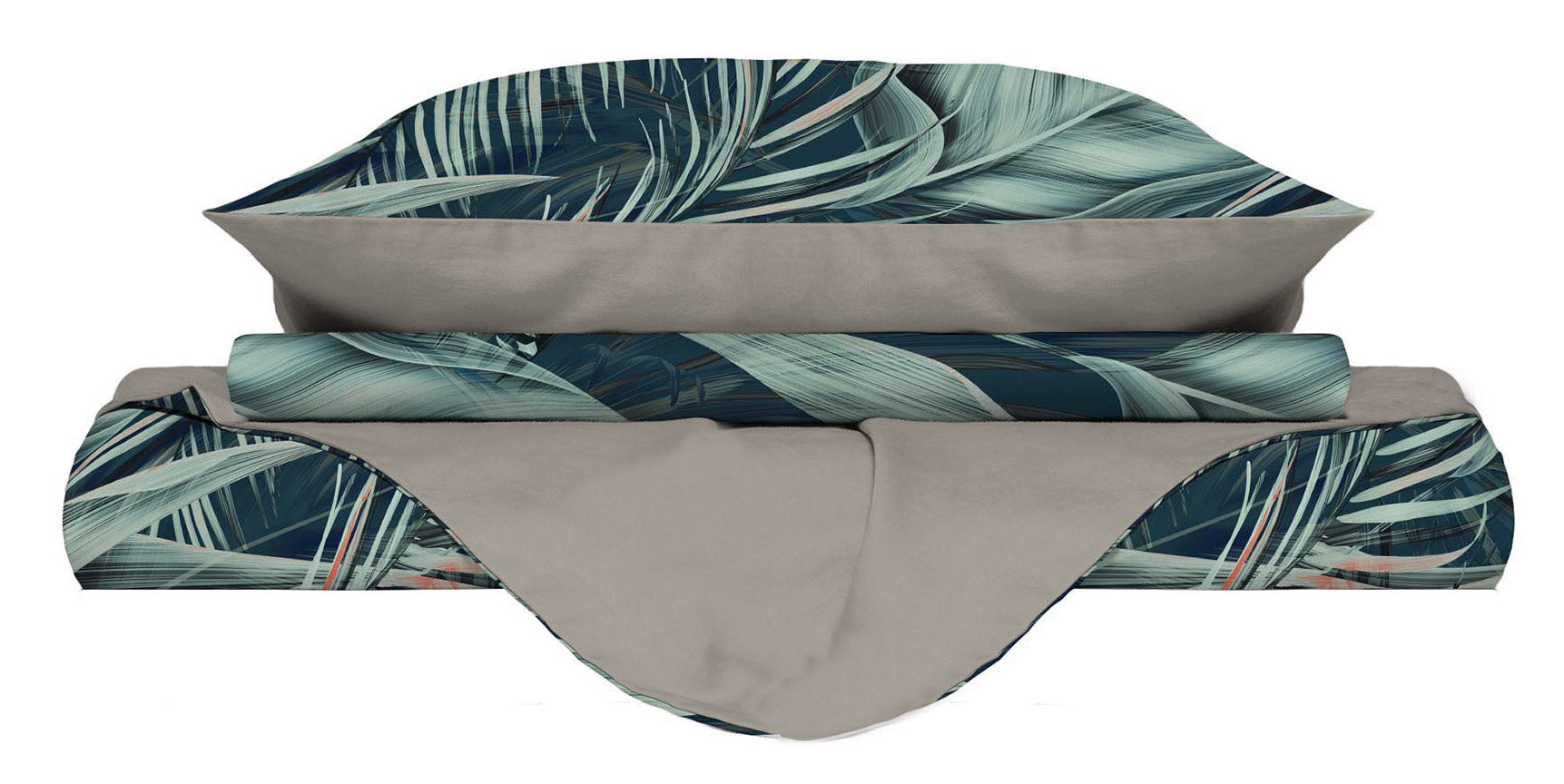 Copripiumino Matrimonale con Federe Stampato in Microfibra Tropical