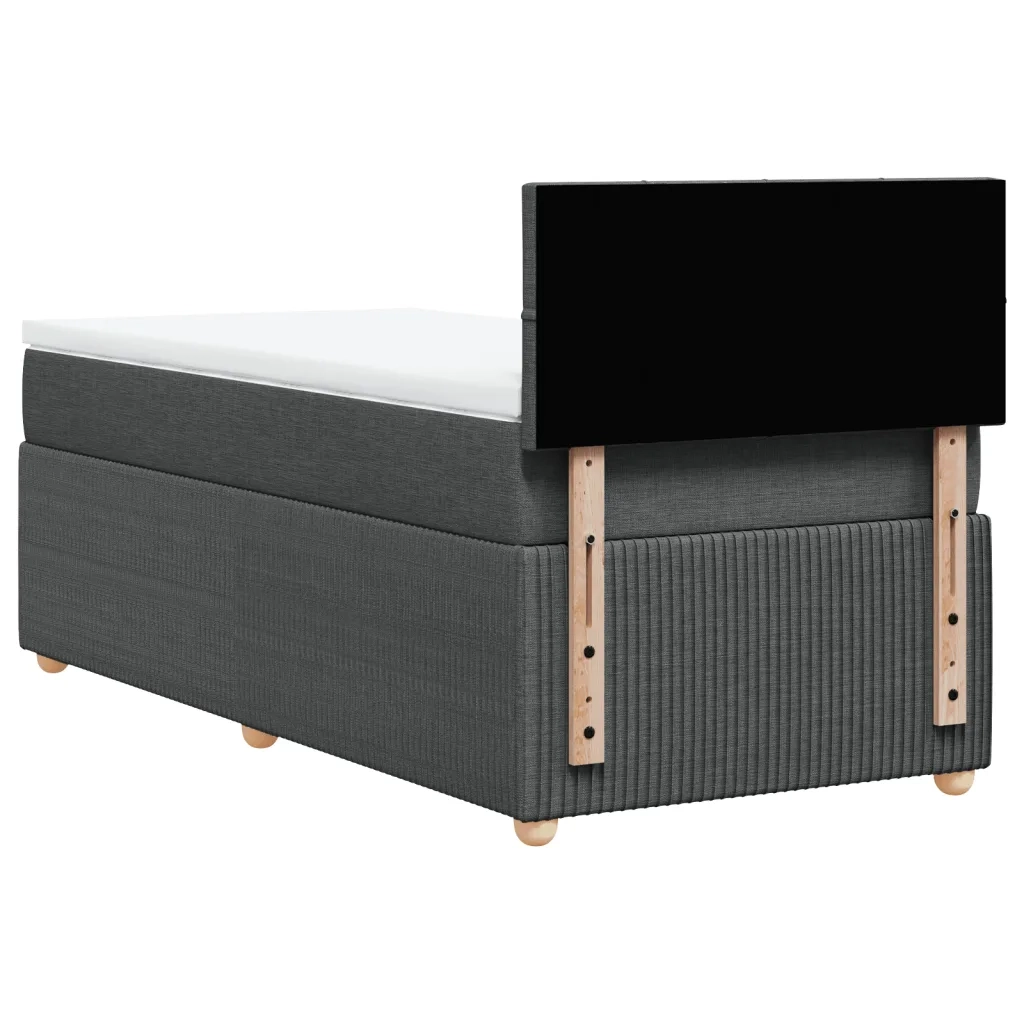 Giroletto a Molle con Materasso Grigio Scuro 80x200 cm Tessuto 3287284