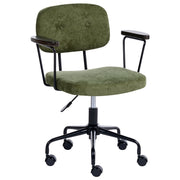 Sedia da ufficio tradizionale in tessuto girevole regolabile verde stile moderno home office