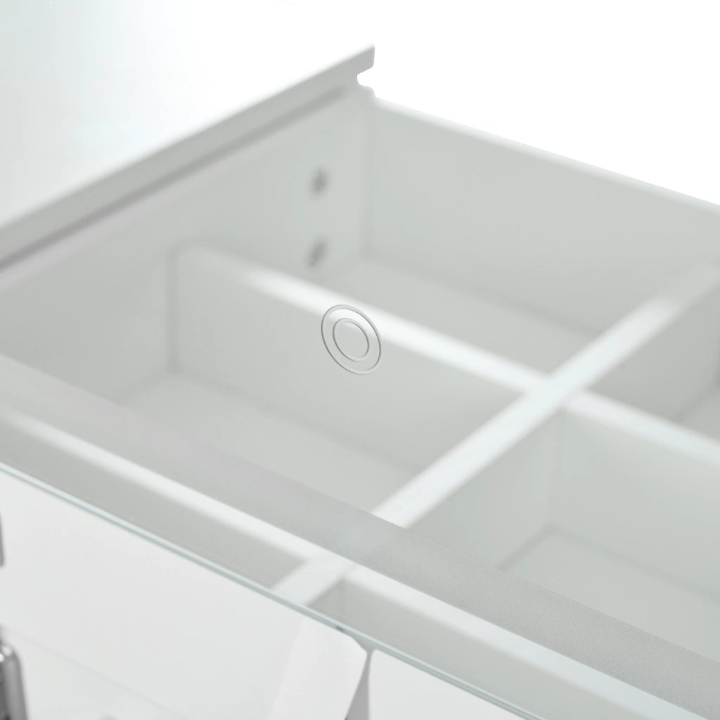 Tavolo da Trucco Girevole con LED ¨C MINIMAL ¨C Bianco 105x40x80cm