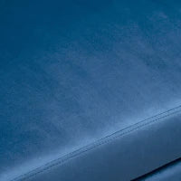 Divano Letto Angolare 3 Posti Effetto Velluto e Chaise Longue con Contenitore, 232x141x85cm, Blu