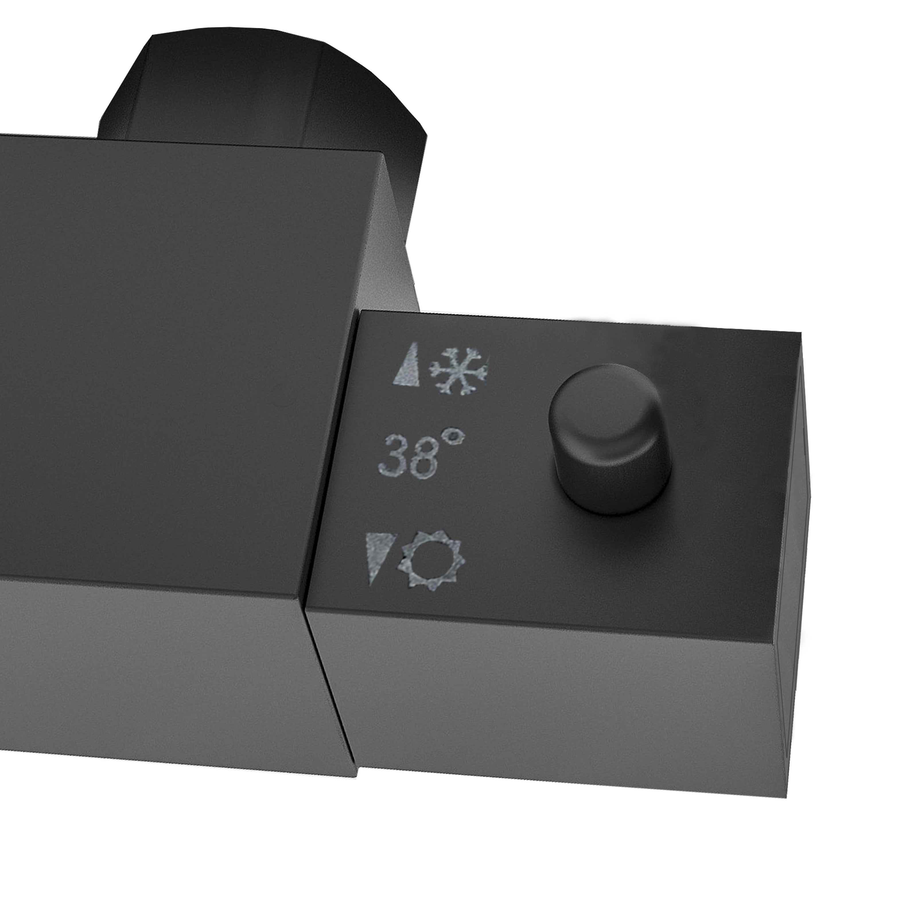 AICA Colonne doccia termostatiche, miscelatore doccia con rubinetto quadrato, nero