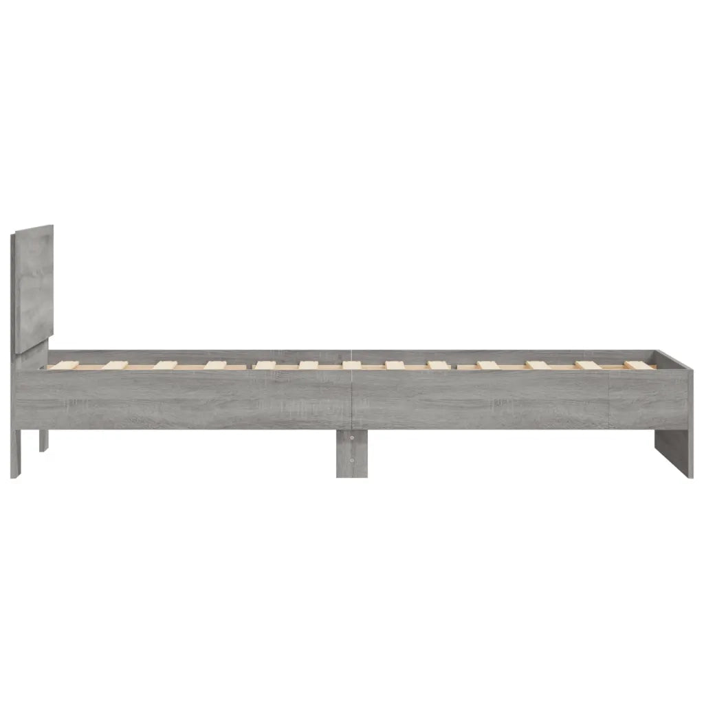 Giroletto con Testiera-Struttura Letto con testiera Grigio Sonoma 75x190cm Legno Multistrato 307045