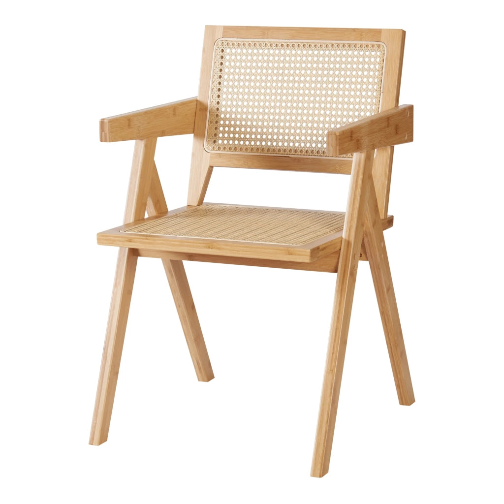 Sedia da pranzo in bambù e rattan 79 x 50 x 50 cm naturale 03_0009198