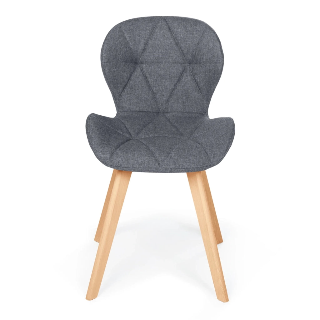IDMarket - Set di 4 sedie da pranzo in tessuto grigio scuro ROBINE
