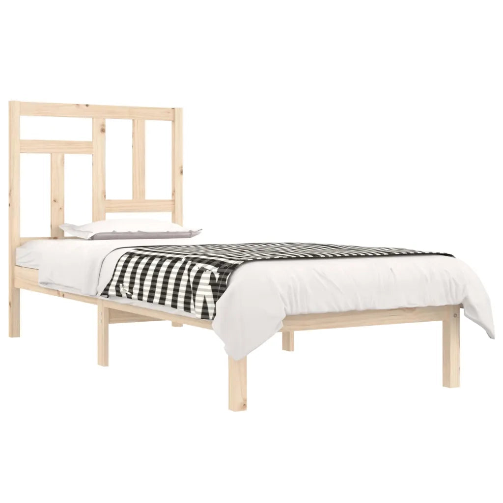 Letto senza Materasso-Struttura Letto 90x190 cm in Legno Massello di Pino 926425