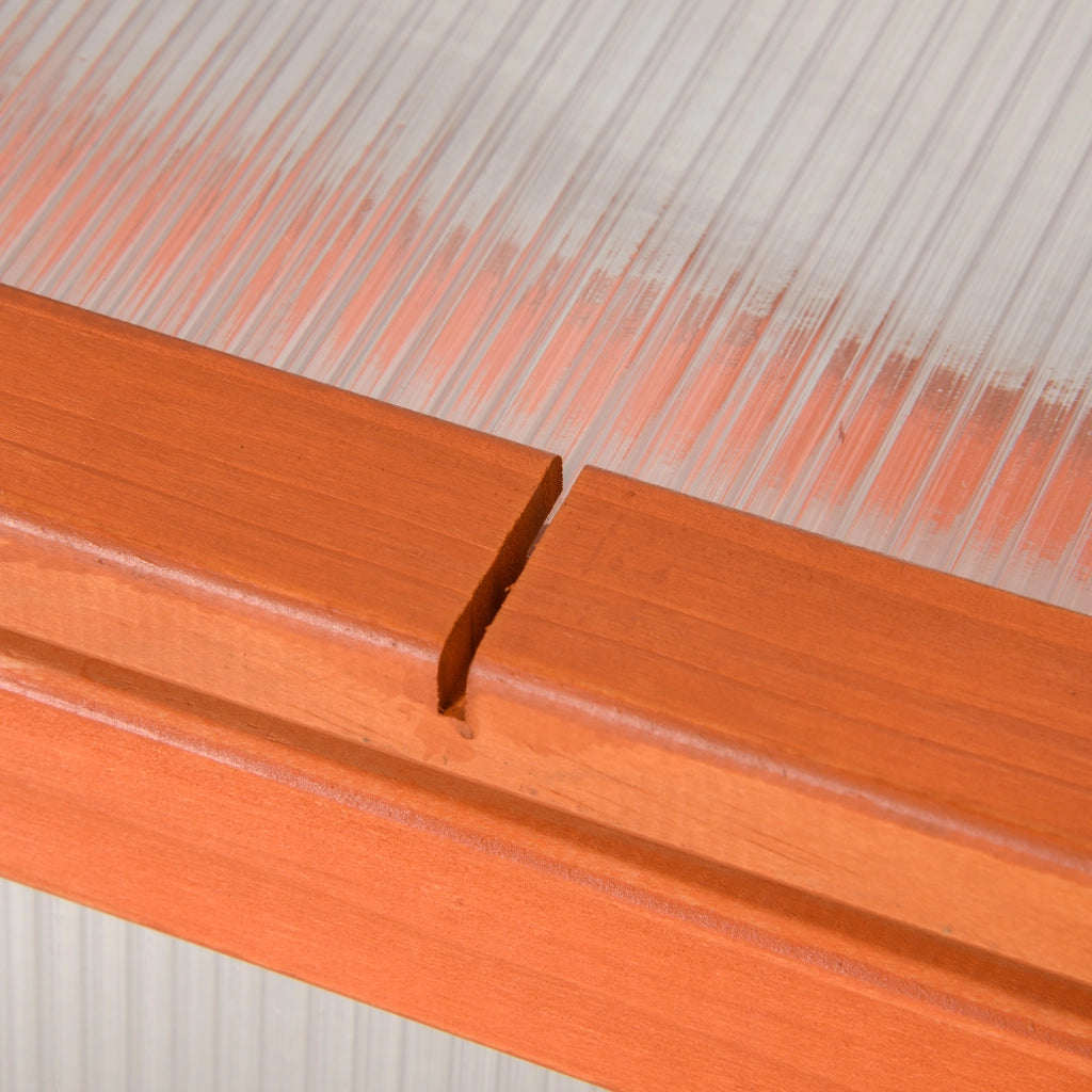 Serra a telaio freddo con copertura, resistente alle intemperie, realizzata in legno e policarbonato, arancione, 90x46x40 cm