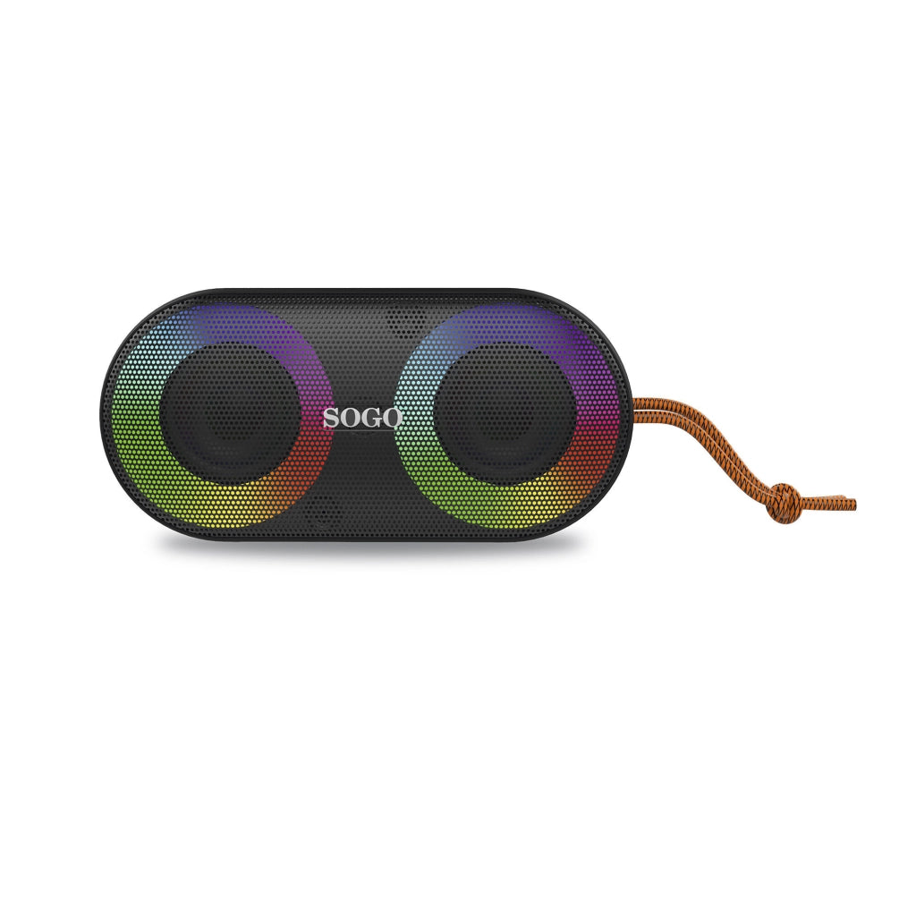 Altoparlante Bluetooth portatile con luci LED RGB, TWS stereo, batteria 2000mAh, impermeabile IP6 - SOGO