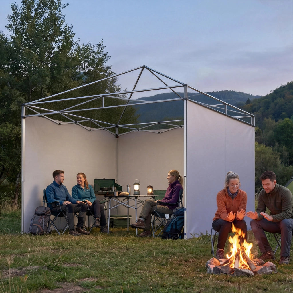 Set 3 Pezzi Fiancate con Cerniera per Gazebo 3x3 m ¨C zephmum ¨C Blu Scuro