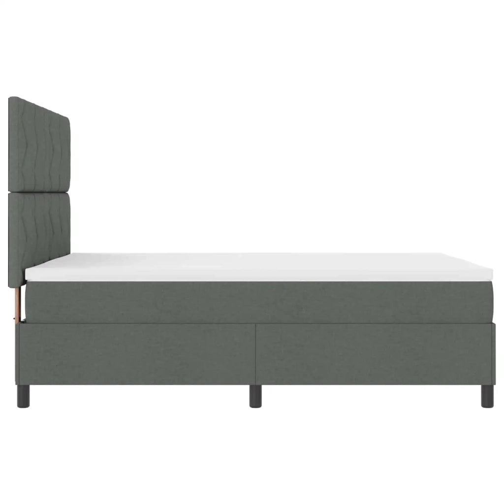 Letto a molle con materasso Grigio scuro 160 x 200 cm Tessuto