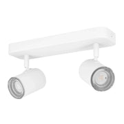 Faretti E Spot Moderno Consuma 1 Acciaio Bianco 2 Luci Gu10 Ip44
