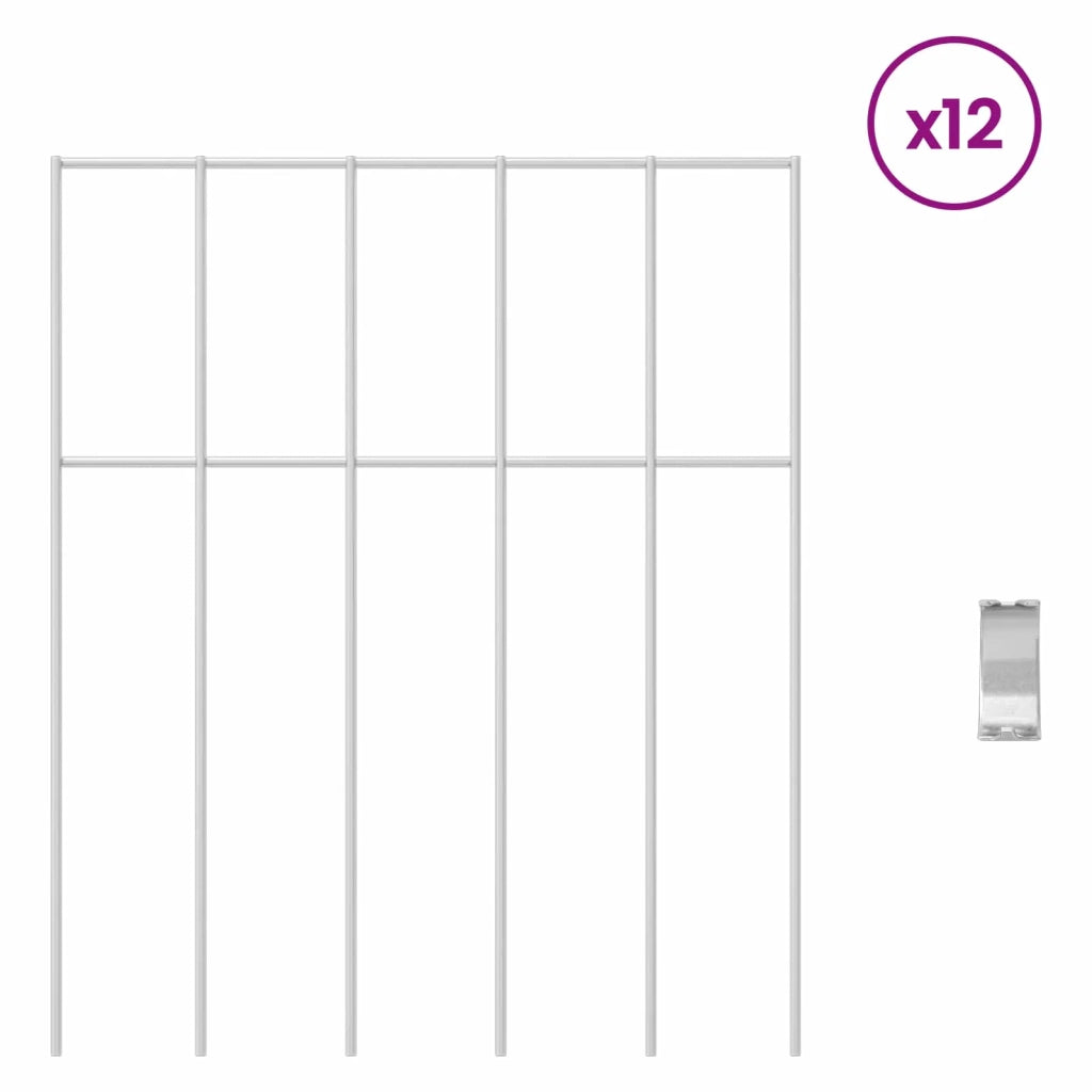 Pannello di Recinzione da Giardino 12 pcs Acciaio zincato 42042934