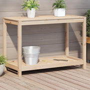 Tavolo Invaso con Ripiano 108x50x75 cm Legno Massello di Pino 832402