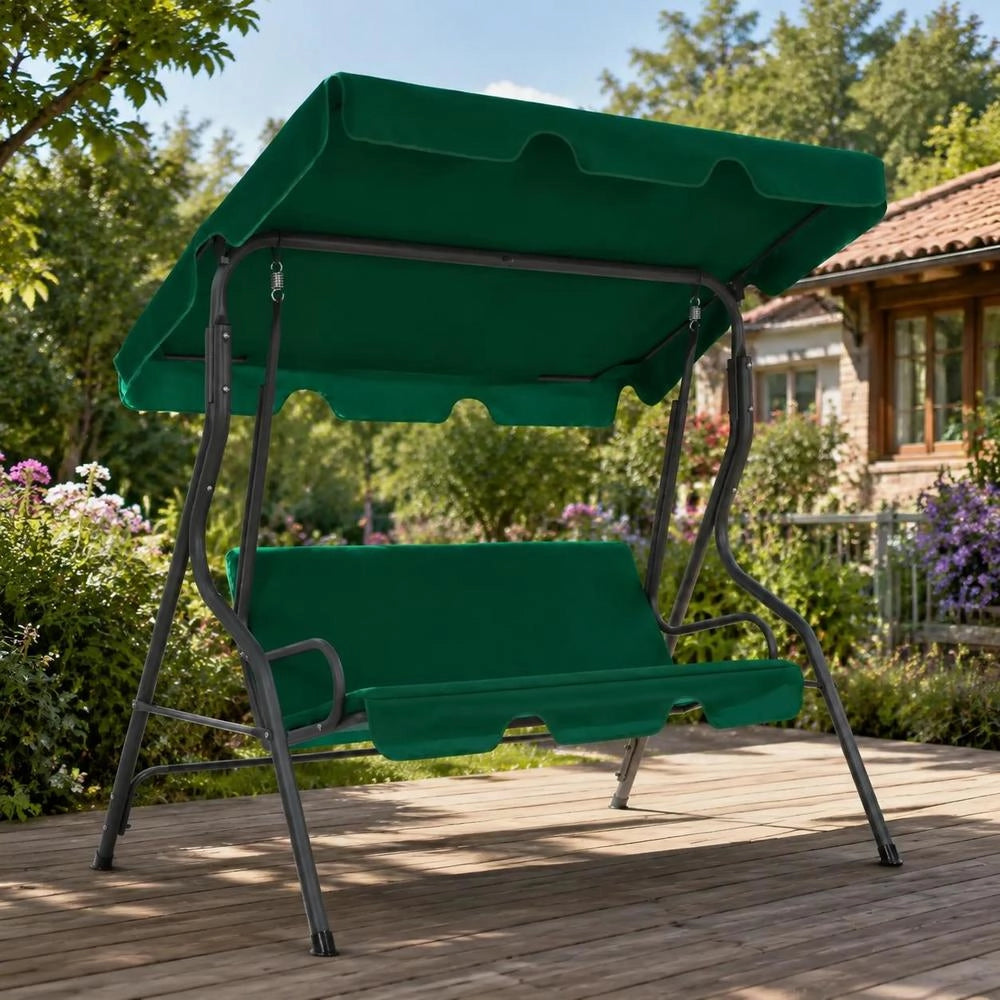 Green Hollywood Swing Set, 170x110x153 Cm, Fabric