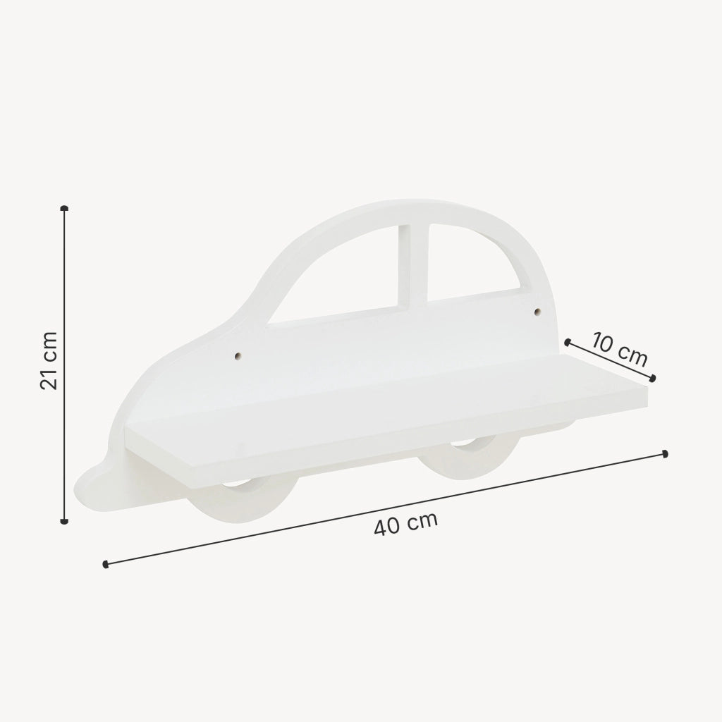 Mensola Skanderborg per Cameretta Sostegno Consolle Decorativo a Forma di Automobile - Bianco [en.casa]