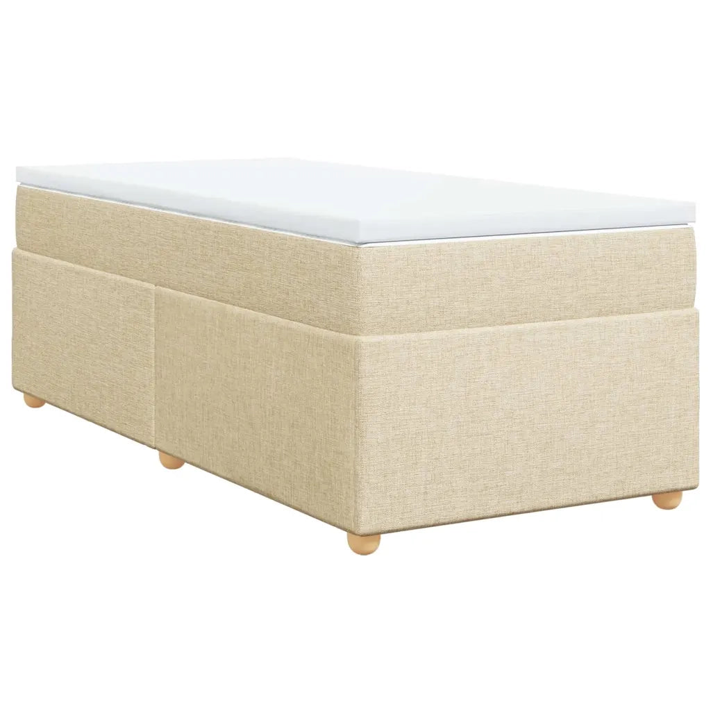 vidaXL Giroletto a Molle con Materasso Crema 100x200 cm in Tessuto