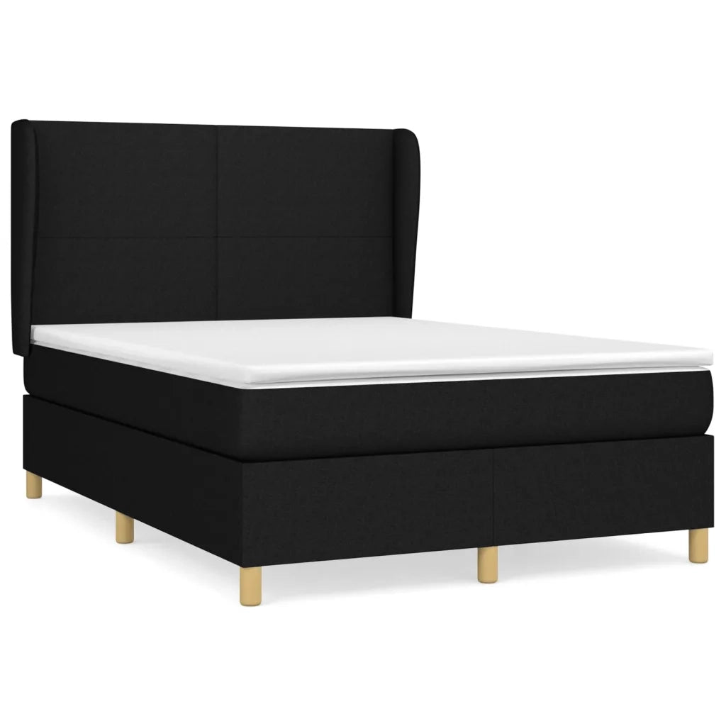 Giroletto a Molle con Materasso Nero 140x190 cm in Tessuto 3128359