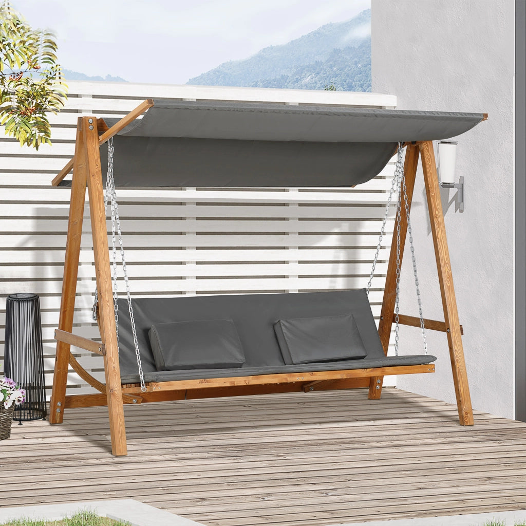 Dondolo da Giardino 3 Posti Convertibile in Letto Matrimoniale. 225.5x113x180cm